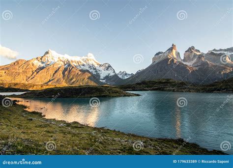 Torres del Paine sunrise stock image. Image of life - 179633389