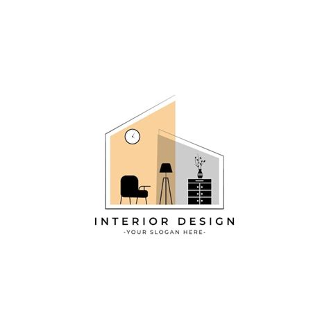 Premium Vector | Furniture interior logo real estate design illustration