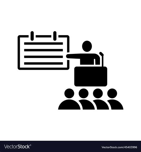 Class lecture icon black Royalty Free Vector Image