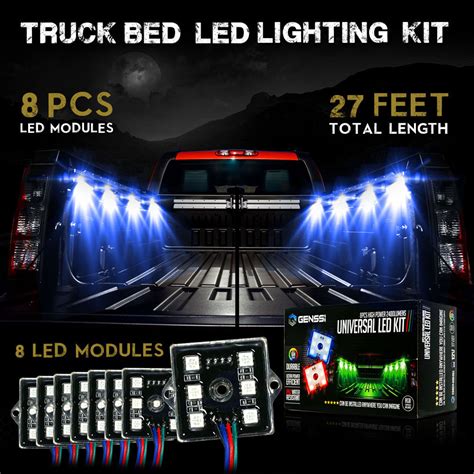 8 Module 48 LED RGB Color Wireless Exterior Truck Bed Rock Lights - GENSSI