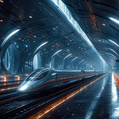 Premium Photo | Futuristic Train Station