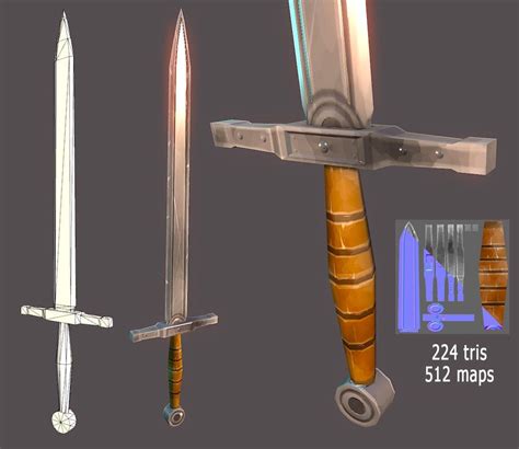 Low Poly Sword | Polygon modeling, Digital sculpting, 3d art