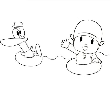 Pato and Pocoyo coloring page - Download, Print or Color Online for Free