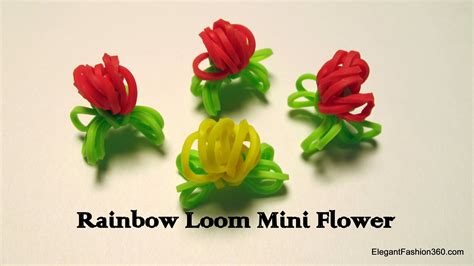 Rainbow Loom Mini Flowers - How to - Minecraft | Rainbow loom, Rainbow ...