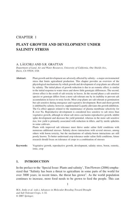 (PDF) Plant Growth And Development Under Salinity Stress