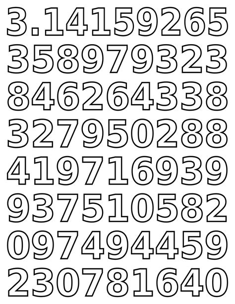 Clipart - Coloring page - pi day digits of pi