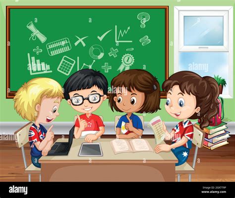 Children classroom tablet computer Stock Vector Images - Alamy