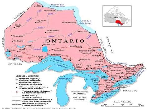 Map Of Ontario Canada Showing Cities - States Of America Map States Of America Map