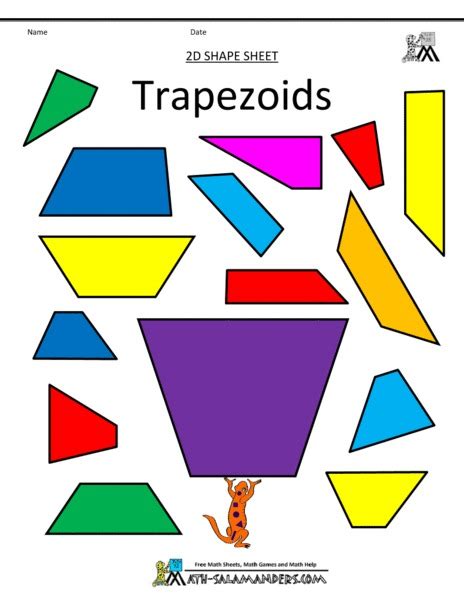 Trapezoids Worksheet for 1st - 2nd Grade | Lesson Planet