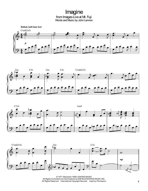 Imagine by Gonzalo Rubalcaba Sheet Music for Piano Transcription at ...