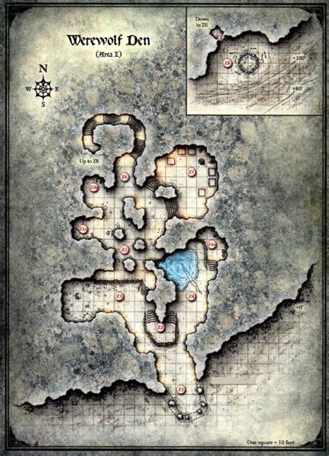 Curse of Strahd - Map of the Werewolf Den | Map, Dungeon maps, Dnd world map