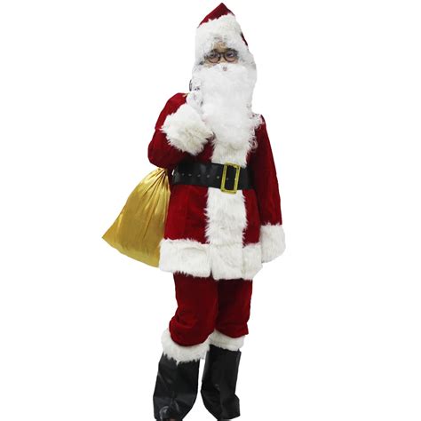 9 in 1 Adult Santa Claus Costume Christmas Costume Funny Dress Cosplay ...