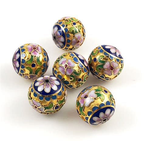 Gold Cloisonne Round Beads 20mm – Estatebeads