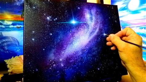 Step-by-step acrylic galaxy painting by " core color art" - YouTube