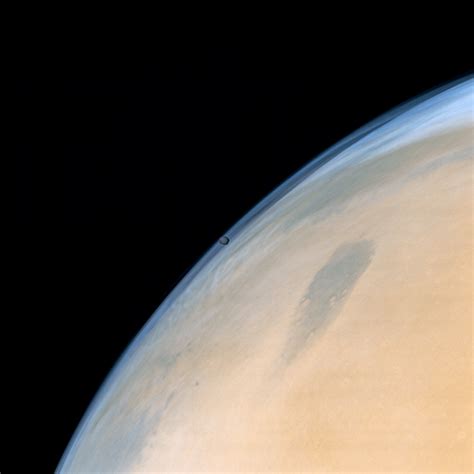 Phobos orbiting Mars, taken by MOM (ISRO/ISSDC/Kevin M. Gill) : r/spaceporn