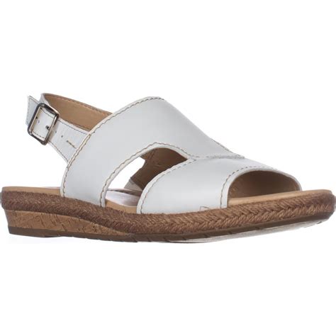 Naturalizer - Womens naturalizer Reese Flat Comfort Sandals - White Leather - Walmart.com ...