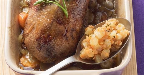 Roast Duck on Vegetables, Lentils and Apples recipe | Eat Smarter USA