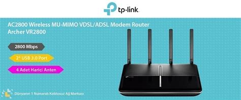 TP-LINK ARCHER VR2800 Kablosuz Dual Band Gıgabıt VDSL/ADSL Modem Router - Gaming.Gen.TR