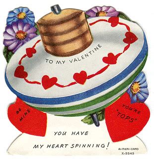 vintage valentine spinning top | more thoughts via funny vin… | Flickr