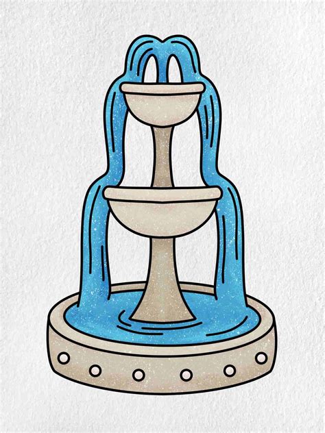 How to Draw a Fountain - HelloArtsy