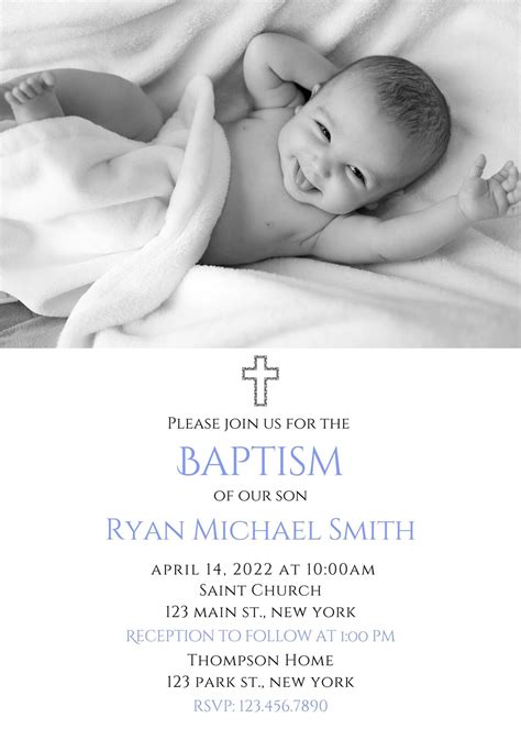 Baptism Photo Invitation-baptism Invitation With Photo-baptism Invitation Instant Download ...