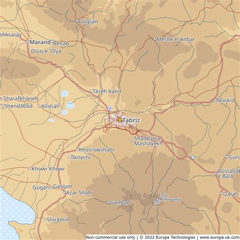 Map of Tabriz, Iran | Global 1000 Atlas