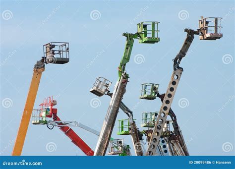 Boom lifts stock photo. Image of cage, device, industrial - 20099486