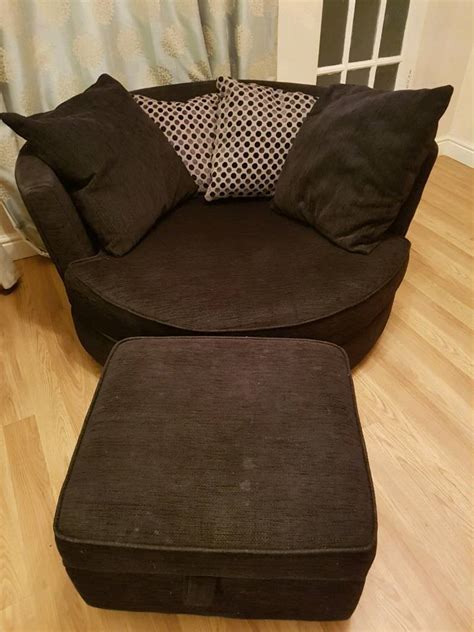 Swivel cuddle chair DFS with footstool | in Brixham, Devon | Gumtree