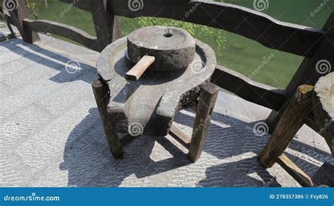 Stone Mill is a Traditional Tool for Grinding Grains Stock Photo - Image of noodles, foods ...