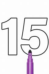 Free Printable Number 15 Template  Coloring Page sketch template
