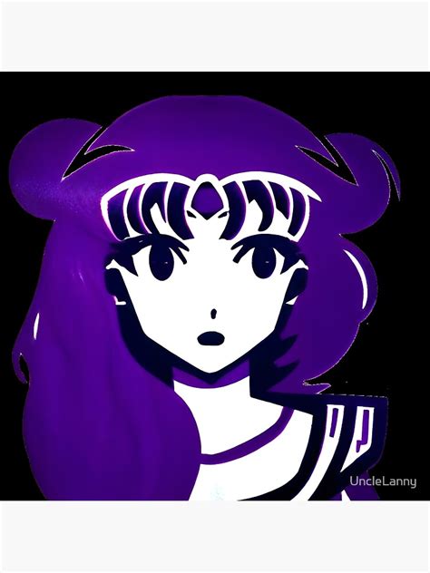 "purple hair cute anime girl black background" Poster for Sale by UncleLanny | Redbubble