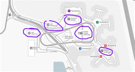 Parking at Logan Airport map and prices Long and Short term