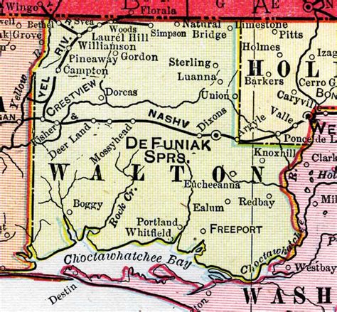 Map of Walton County, Florida, 1899