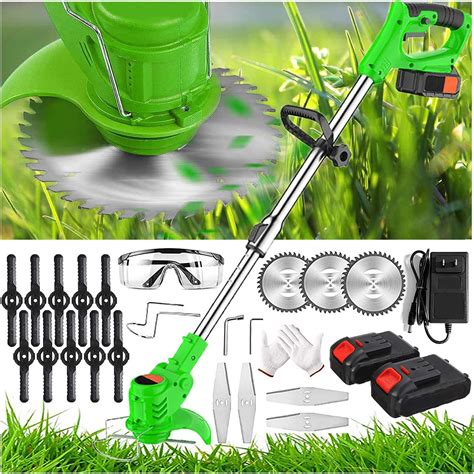 Strimmers Electric Cordless Grass Strimmer Metal Blade Strimmer with ...