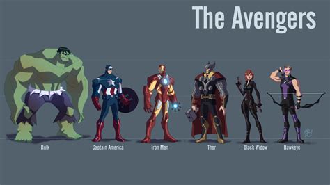 The Avengers Line Up by EricGuzman on DeviantArt