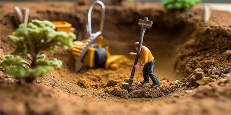 Premium AI Image | A man digging a hole with a shovel in it