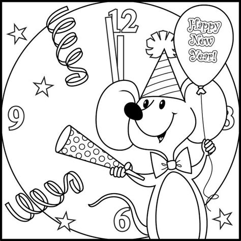 New Years Eve Coloring Pages - Coloring Home