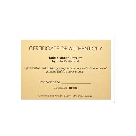 Certificate Of Authenticity - AmberSeller.eu