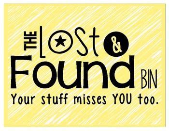 Lost and Found Sign - Colorful and Black and White Versions | Lost ...