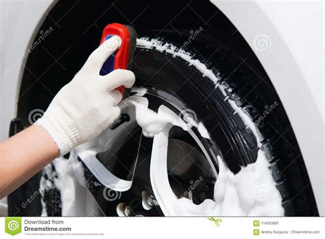 Car Tire Protective Treatment for Prolongation of Service Life Stock Image - Image of machine ...