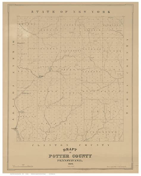 Potter County Pennsylvania 1856 - Old Map Reprint - OLD MAPS