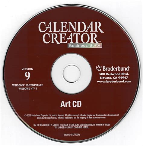 Broderbund Calendar Creator 9 Business Suite : Broderbund : Free Download, Borrow, and Streaming ...