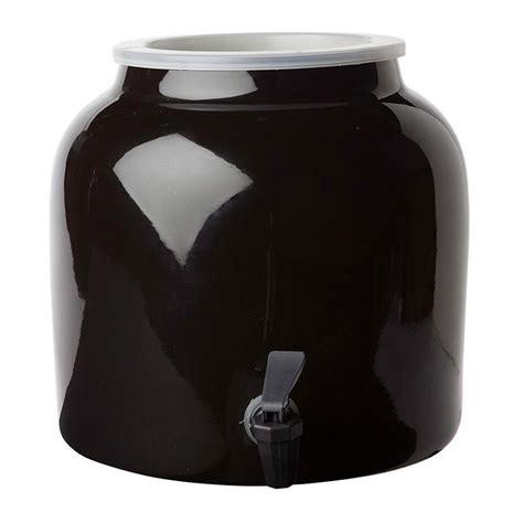 New Wave Enviro Ceramic Water Dispenser 2.5 Gallon Crock and Spigot, Solid Black - Walmart.com ...