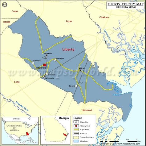 Liberty County Map, Map of Liberty County Georgia