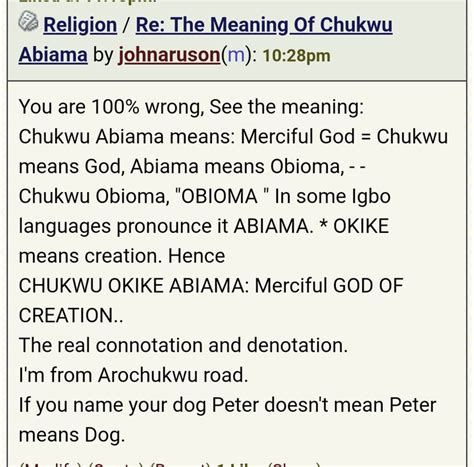 The Meaning Of Chukwu Abiama - Religion (2) - Nigeria