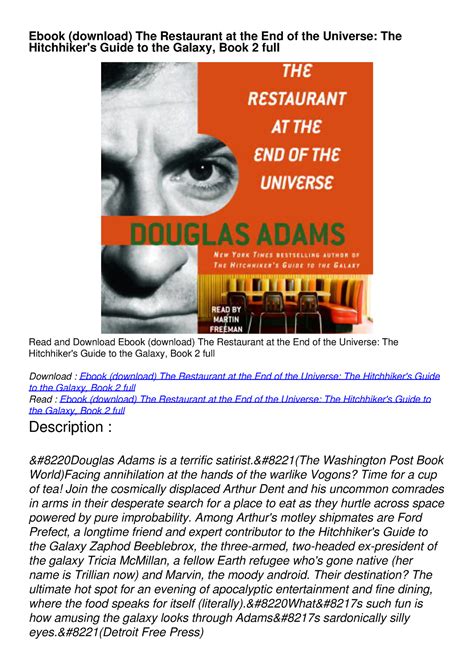 Ebook (download) The Restaurant at the End of the Universe: The ...