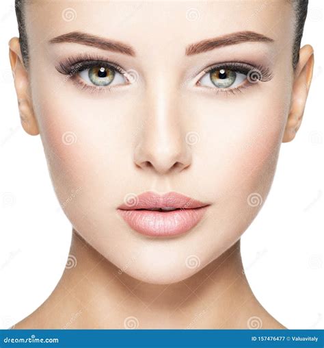 Beautiful Face of Young Woman with Health Fresh Skin Stock Image - Image of clean, woman: 157476477