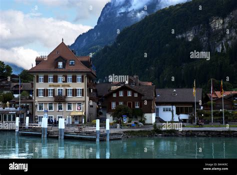 Strand Hotel Iseltwald Lake Brienz Switzerland Stock Photo - Alamy