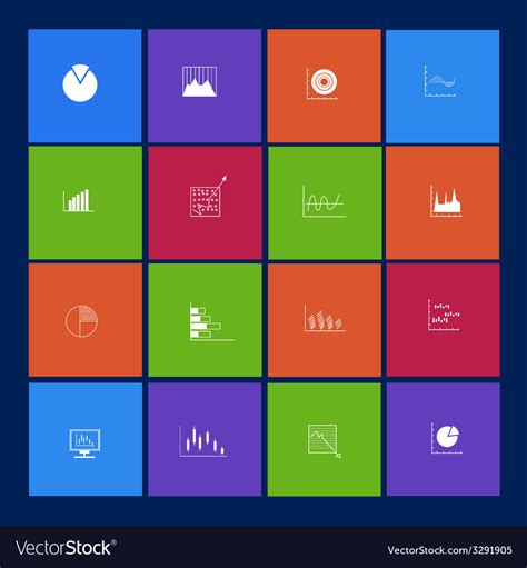 Graph and diagram for business icons Royalty Free Vector