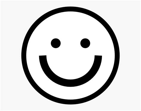 Black And White Smiley - Happy Emoji Black And White, HD Png Download ...